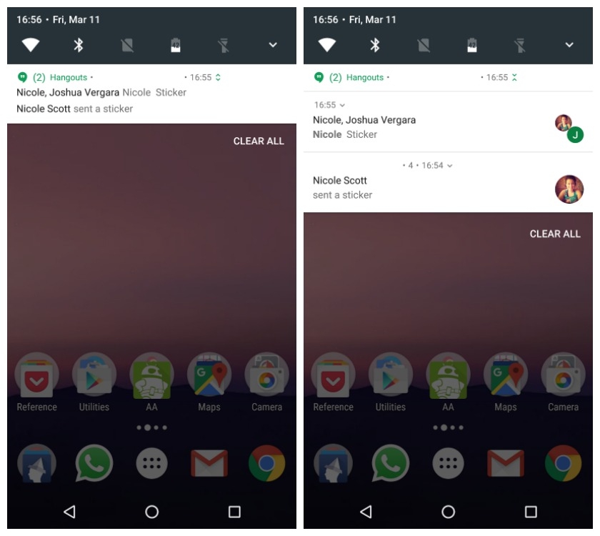 Hangouts 8 Android N notifications 1