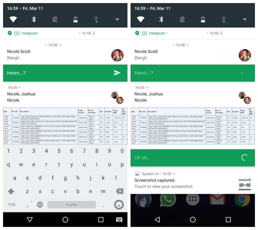 Hangouts 8 Android N notifications 2