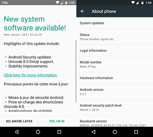 Moto X Pure Android 6.0.1 update