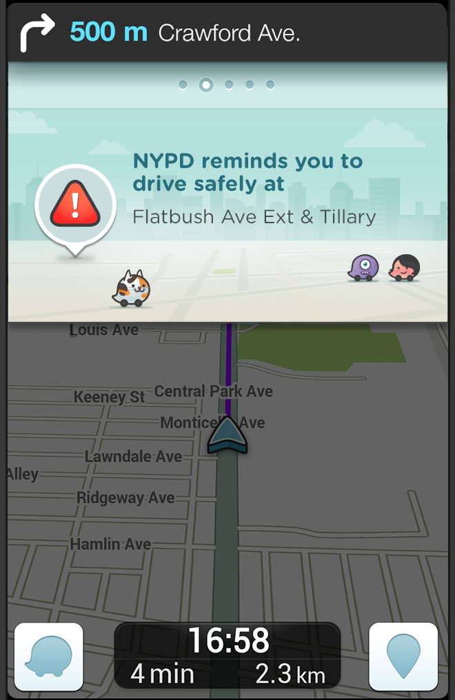 Waze intersection prompt