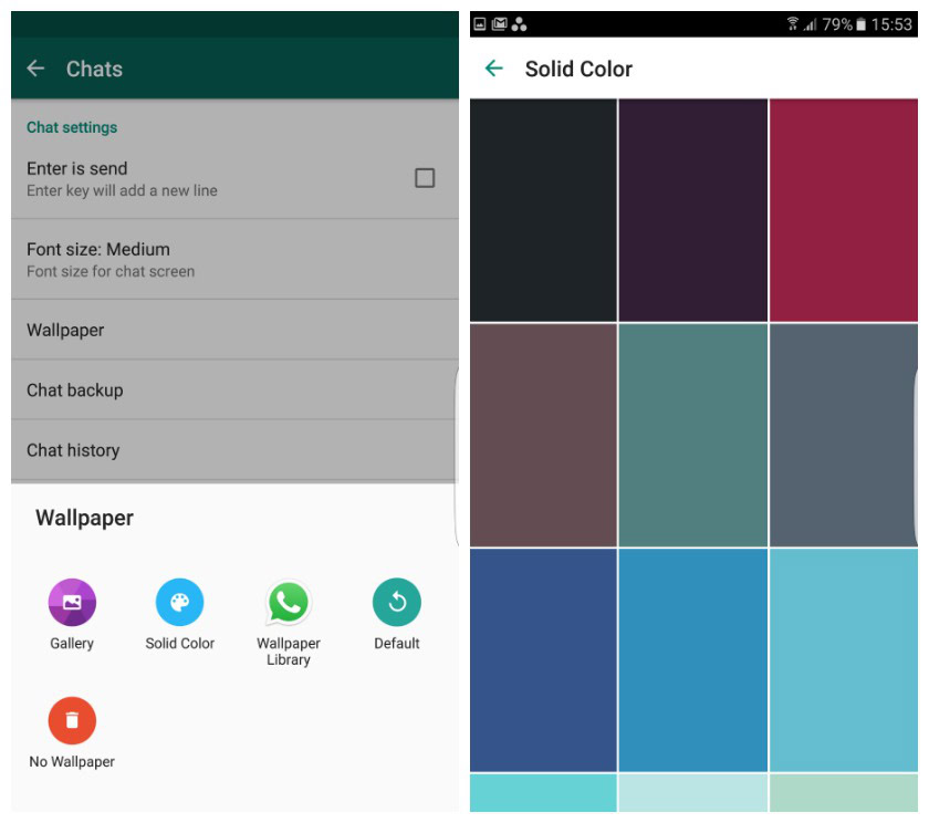 WhatsApp solid color wallpaper