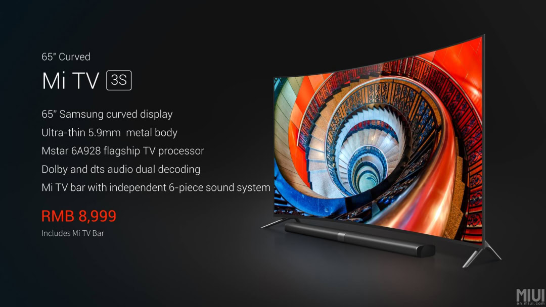 Xiaomi Mi TV 3S Curved specs