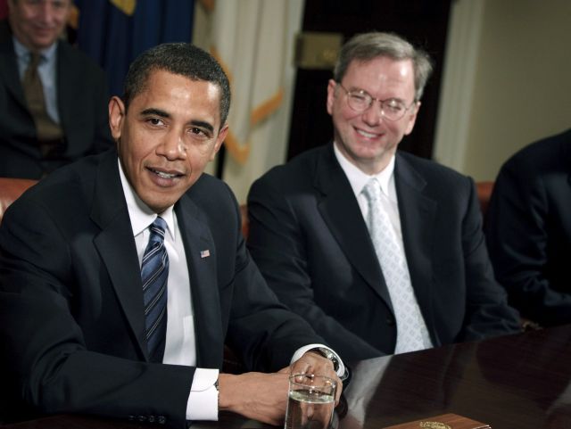 Barack Obama and Eric Schmidt