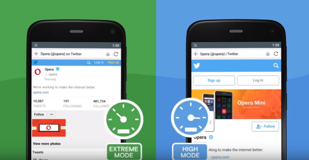 opera mini modes