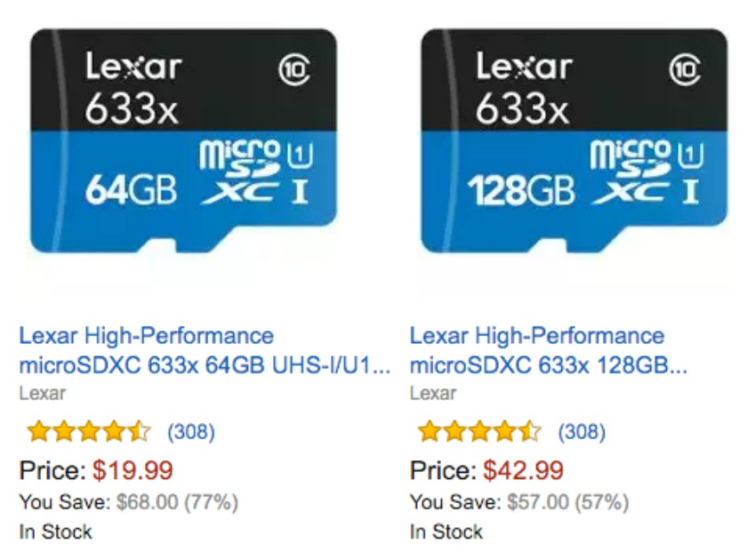 Lexar microSD cards