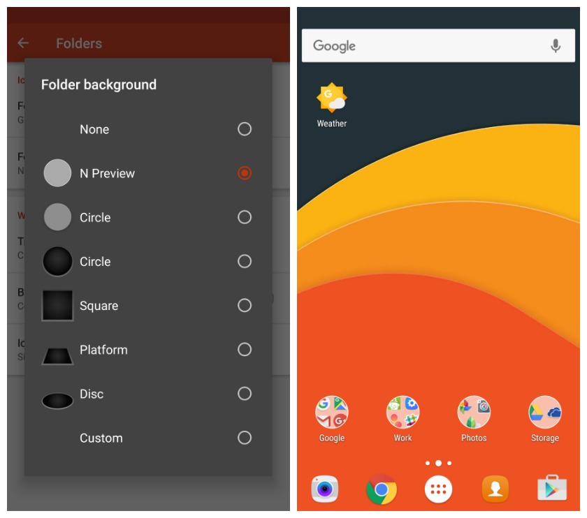 Nova Launcher Beta Android N folder icon