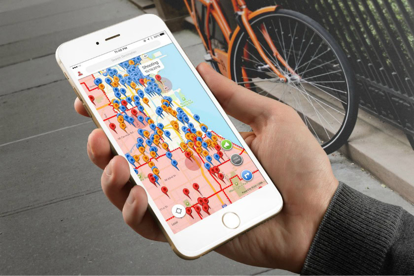 RedZone navigation app crime avoidance
