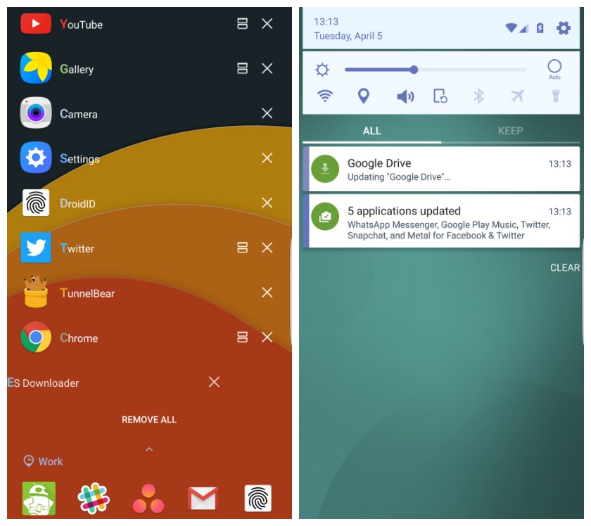 Samsung Good lock UI swipe recent apps brightness slide notifications shade