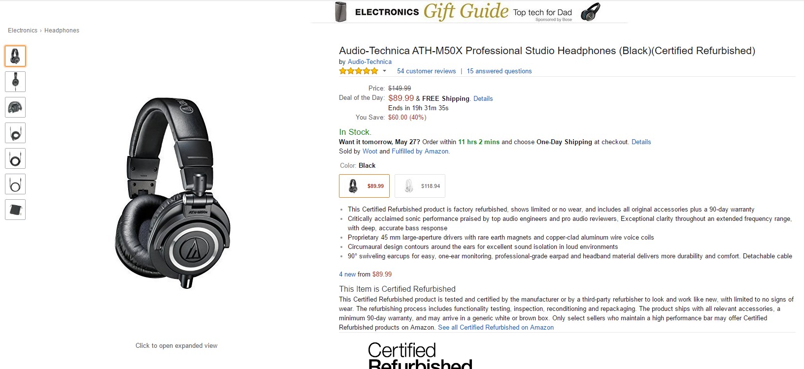 excellent ATH-M50X headphones 