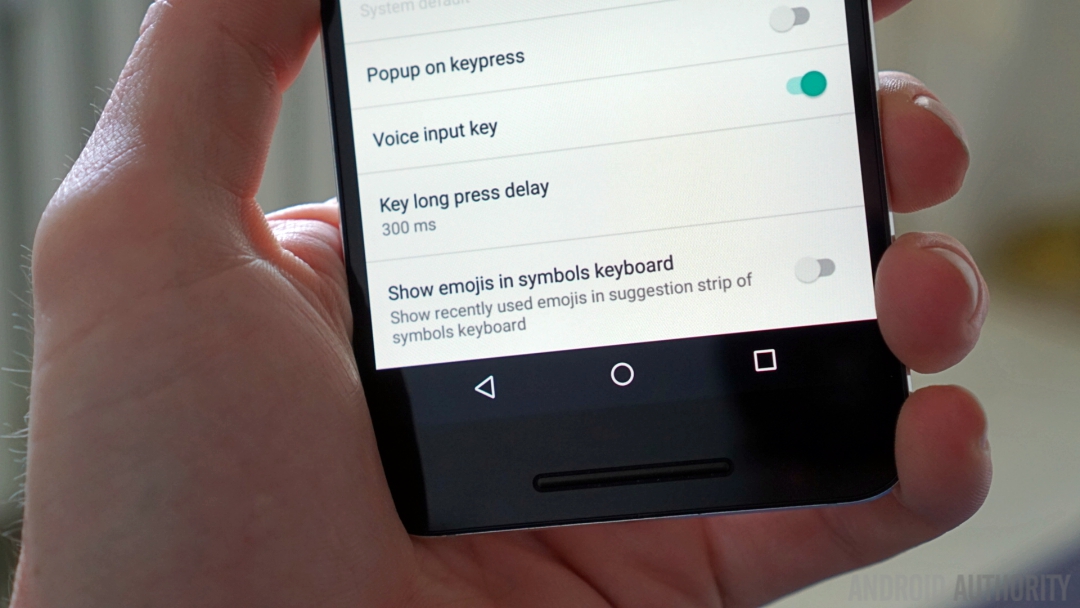 Android N Google Keyboard settings emoji