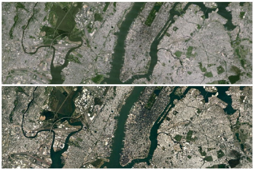 Google Earth New York City Landsat 8 satellite imagery