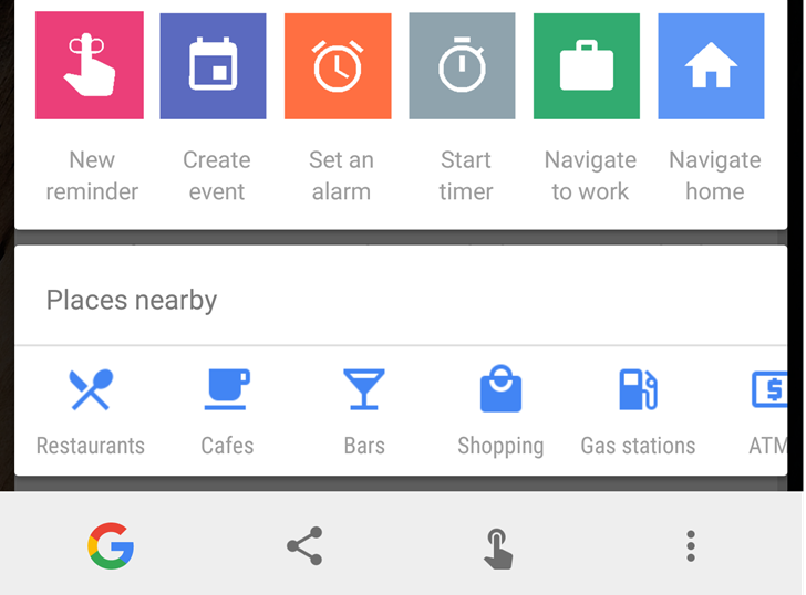Google Now on Tap suggestions
