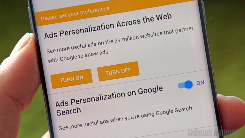 Google ad personalization settings