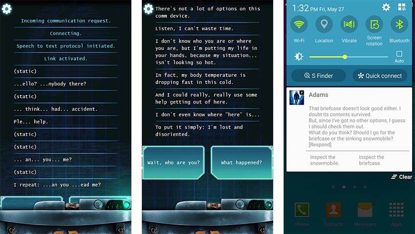lifeline whiteout is one of the best text games for android