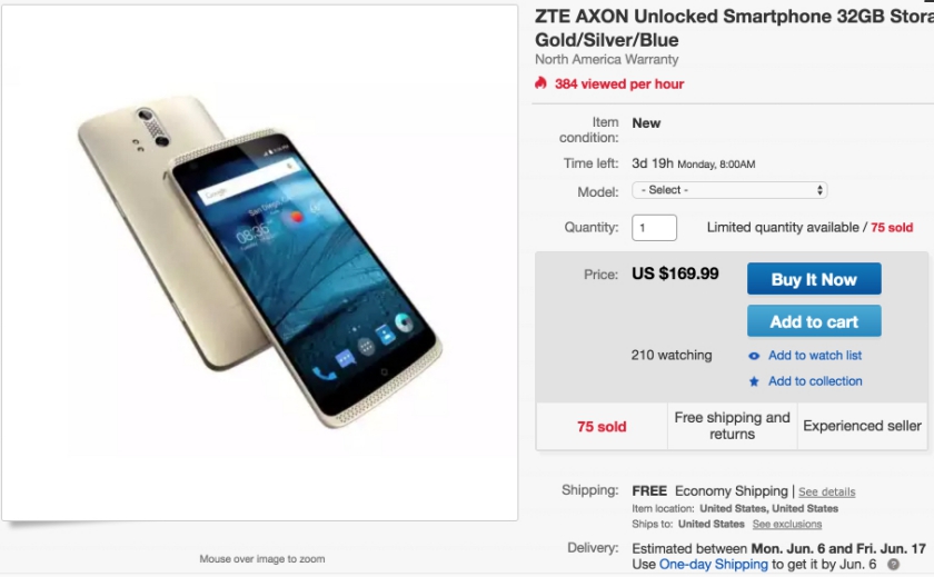 ZTE Axon Unlocked Smartphone