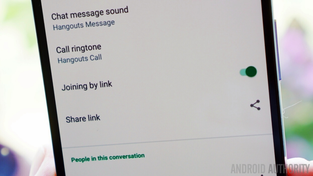 Google Hangouts shareable link group chat Android