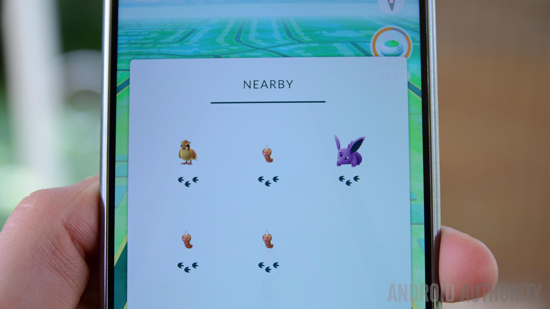 Pokemon Go Nearby Screen Steps