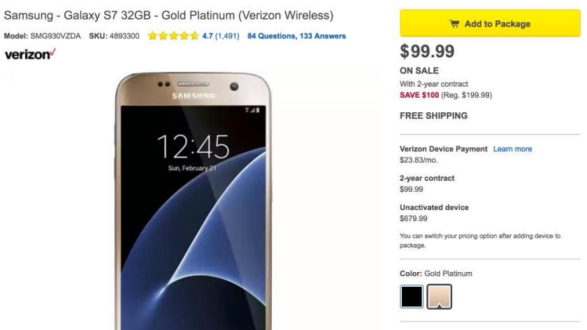 Samsung Galaxy S7 Best buyd iscount