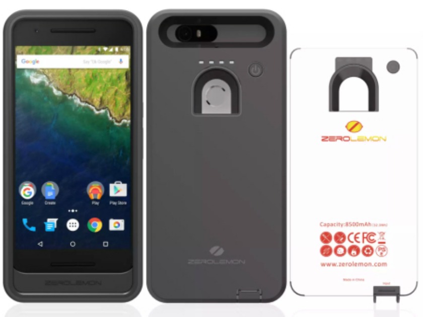 ZeroLemon Nexus 6P Battery Case front and back