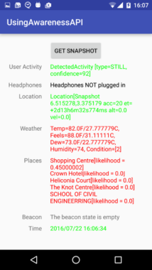 Using the Awareness API in your Android app