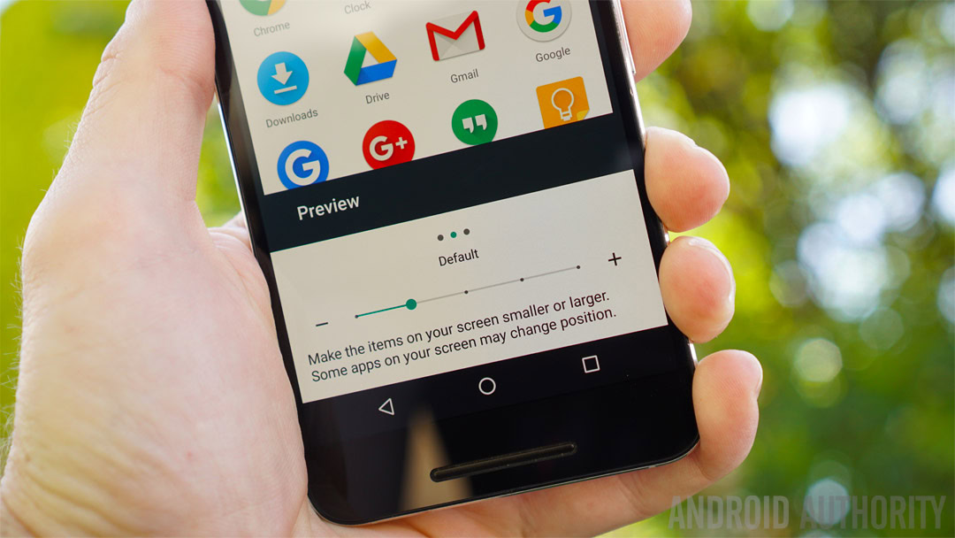 Android 7.0 Nougat review - DPI resize display