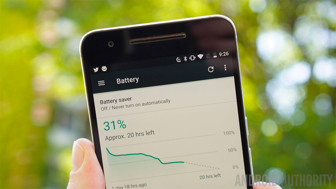 Android 7.0 Nougat review - Doze on the Go battery stats