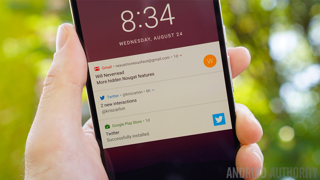 Android 7.0 Nougat review - lock screen notifications 3