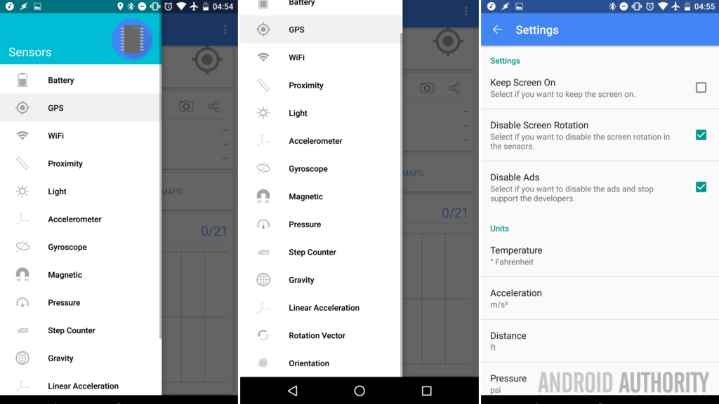 Android Sensors Multitool