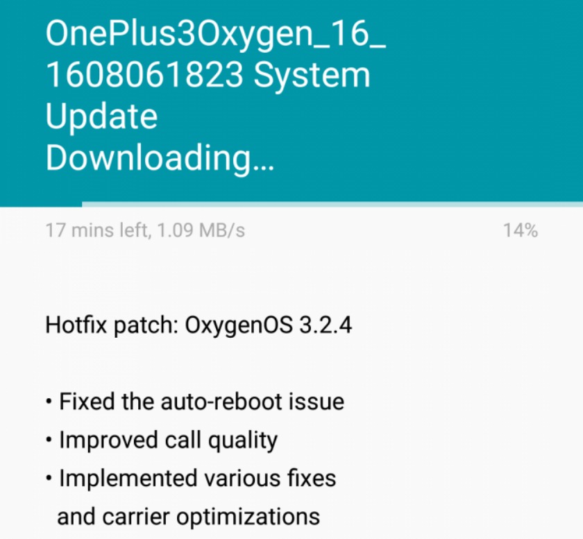 OnePlus 3 update auto-reboot