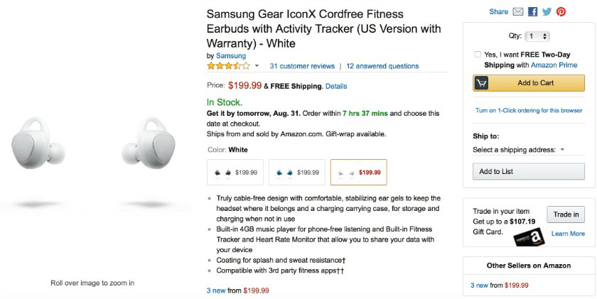 Samsung Gear IconX - Amazon
