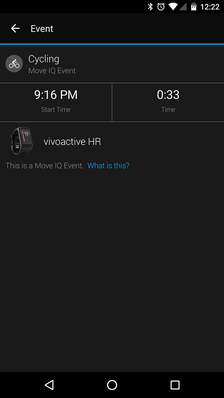 Garmin vivoactive HR screenshot Move IQ