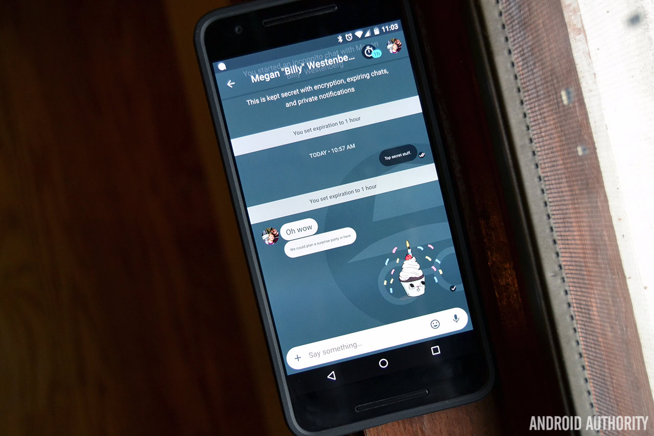 Google Allo incognito chat AA