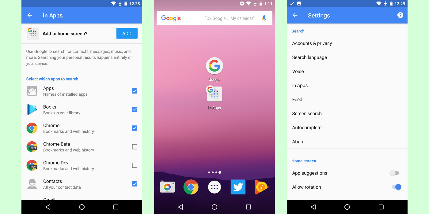 Google App Beta Screen Search