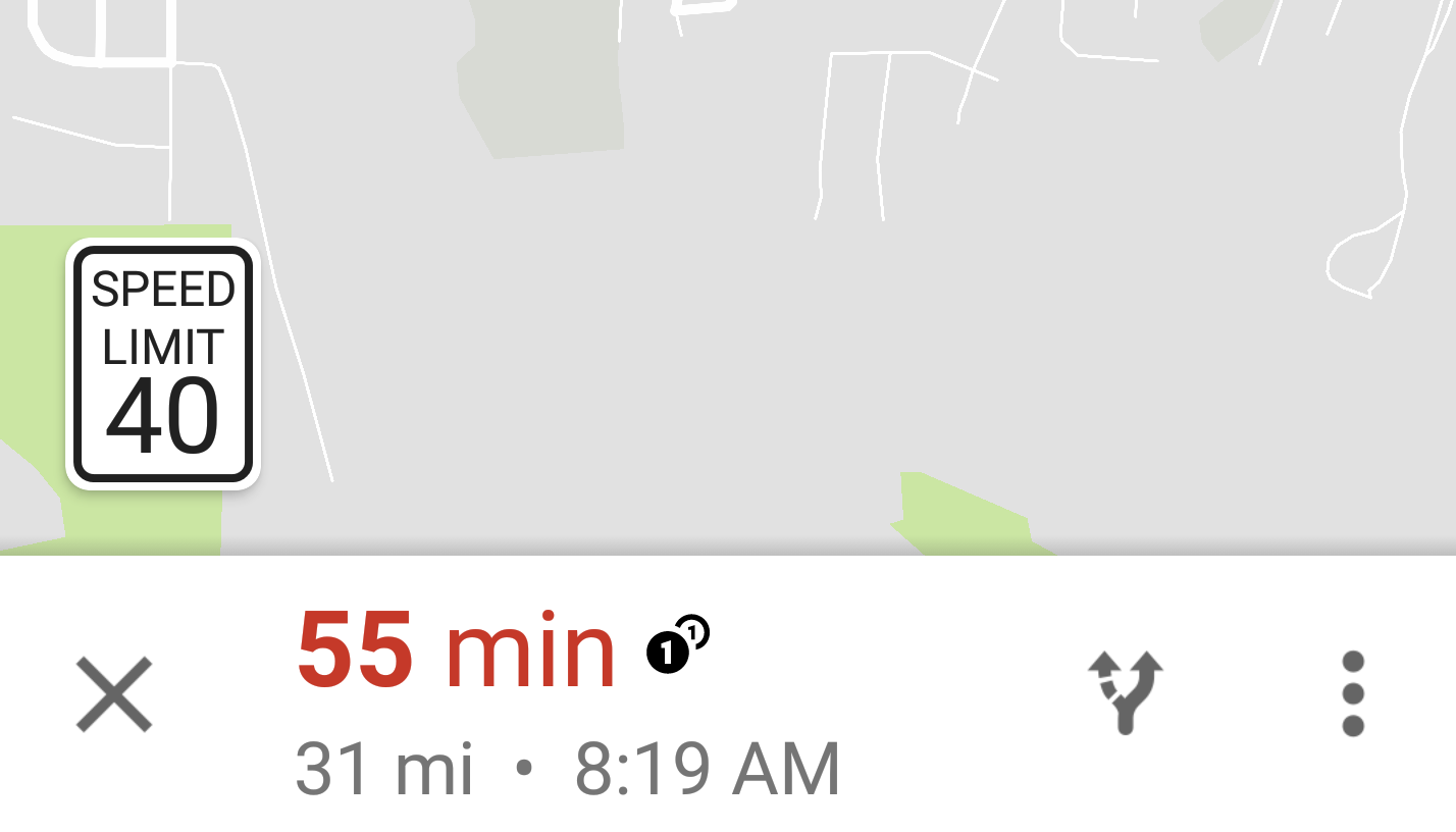 Google Maps speed sign