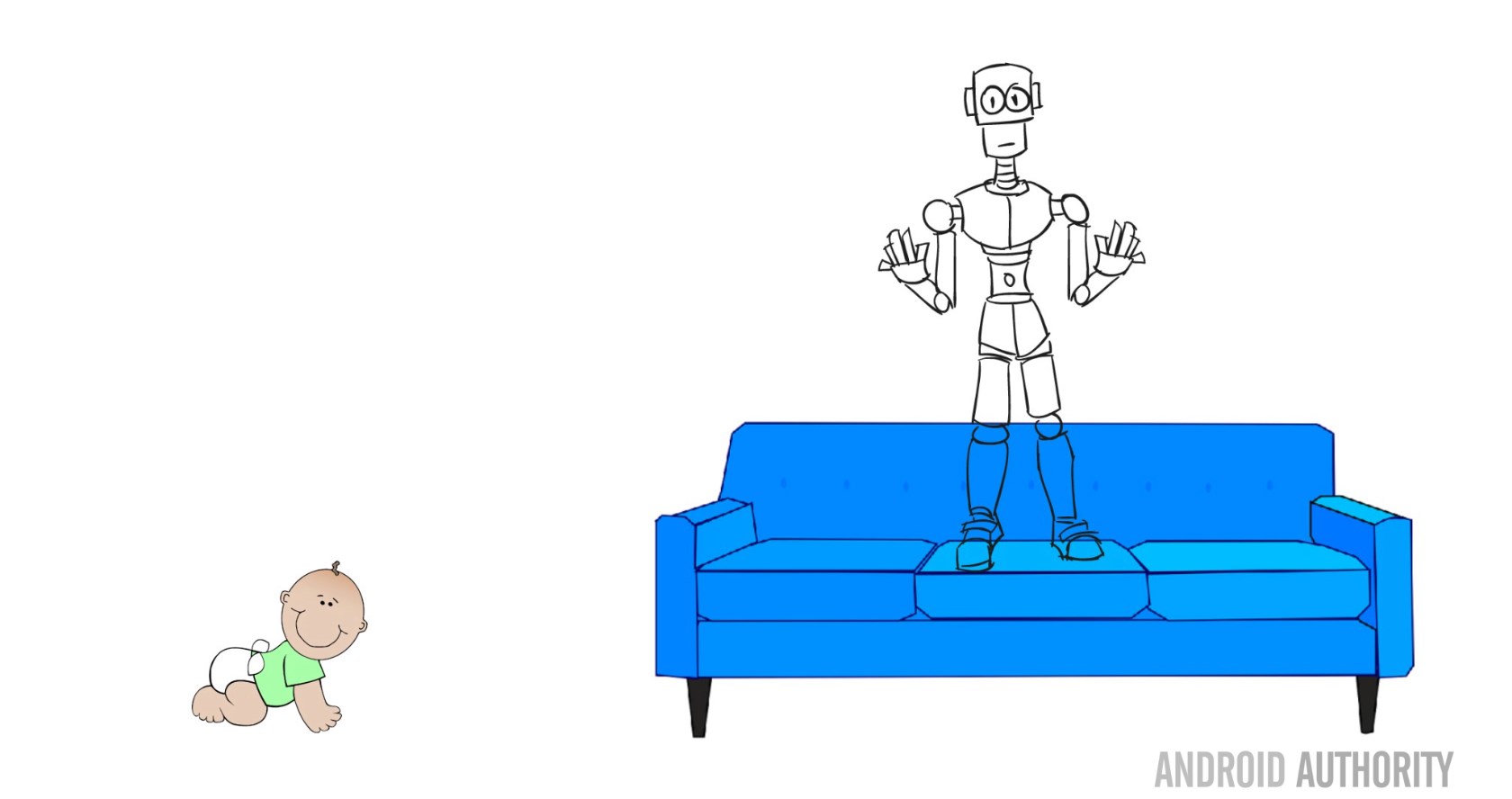 Three laws of robotics - robot on sofa