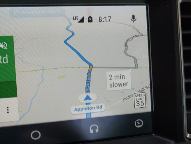 speed sign Android auto