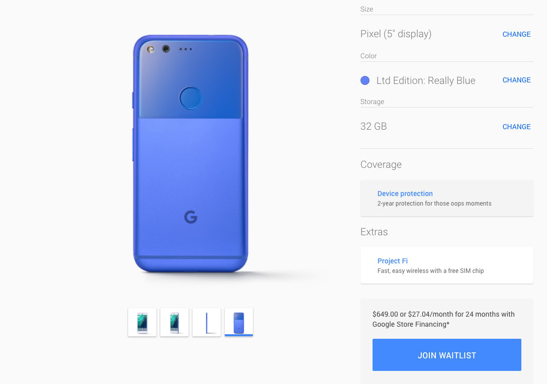 Really Blue Pixel Google Store