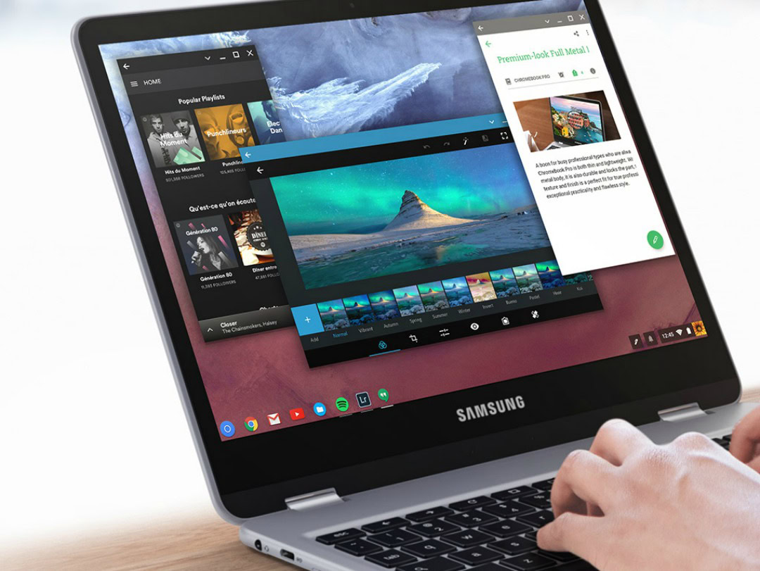 Samsung Chromebook Pro typing