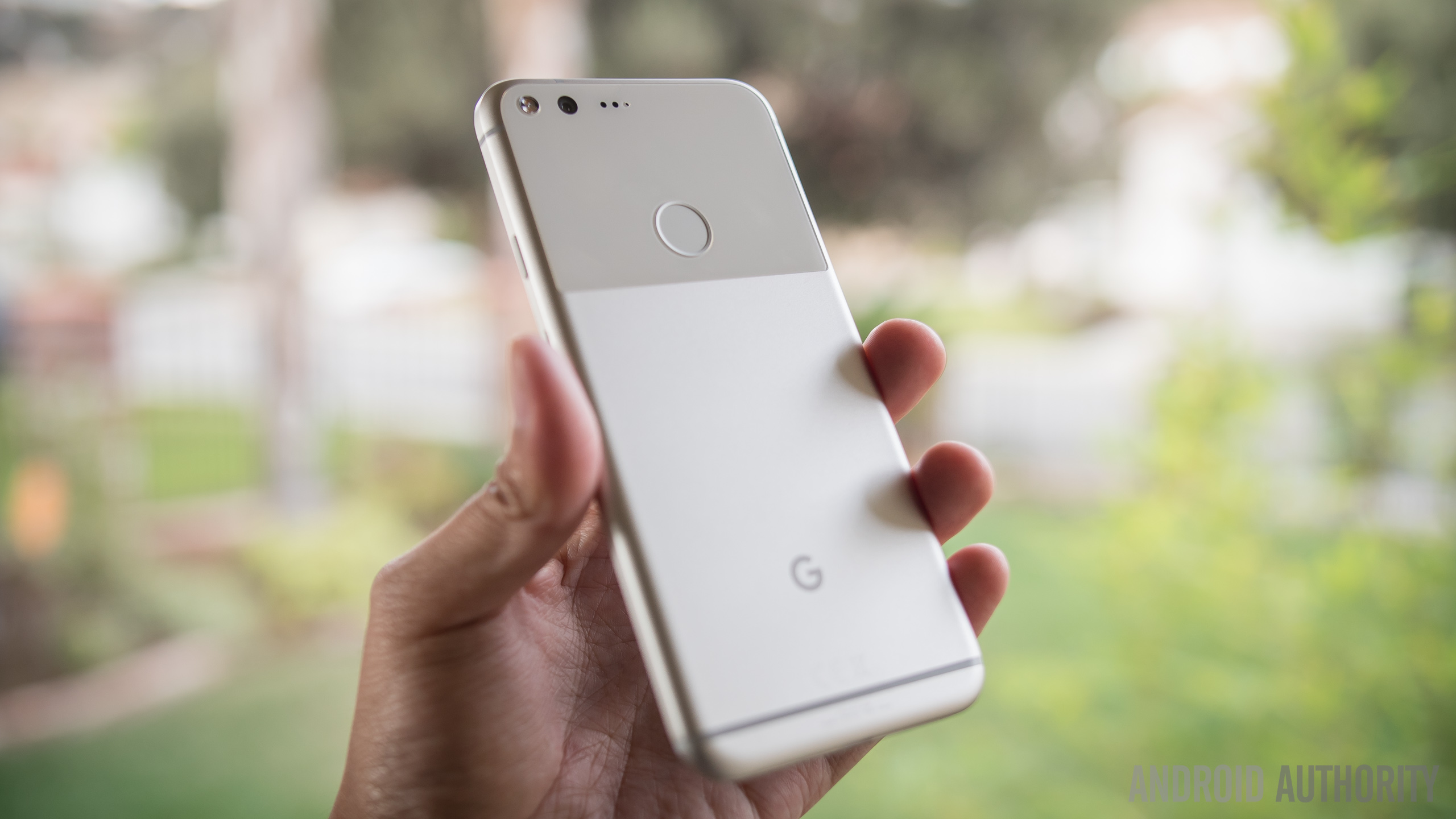 Google Pixel smartphone in hand