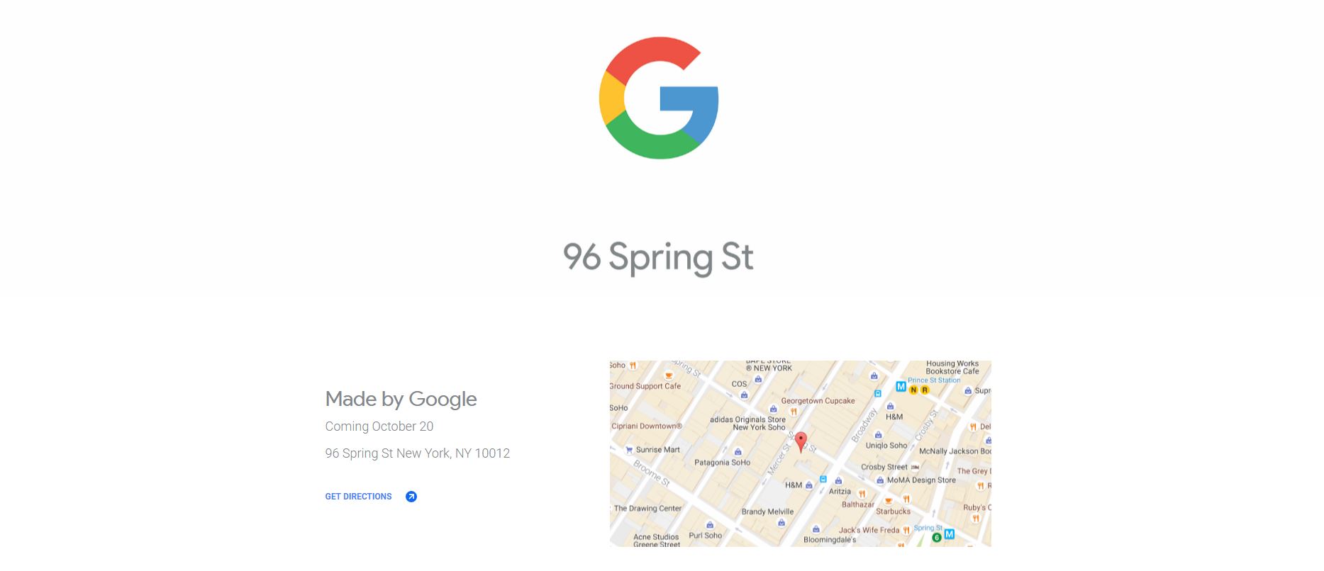 google pop up store new york
