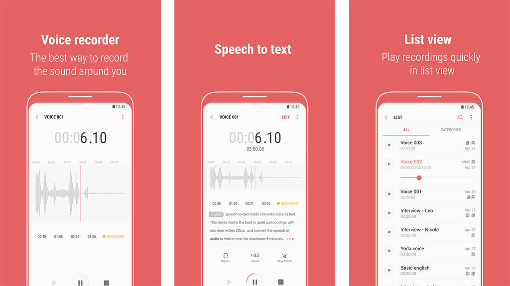 Samsung - best voice recorder apps for android