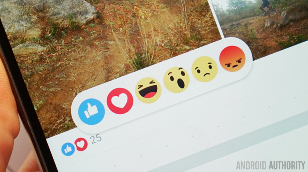Facebook emojis on a smartphone screen