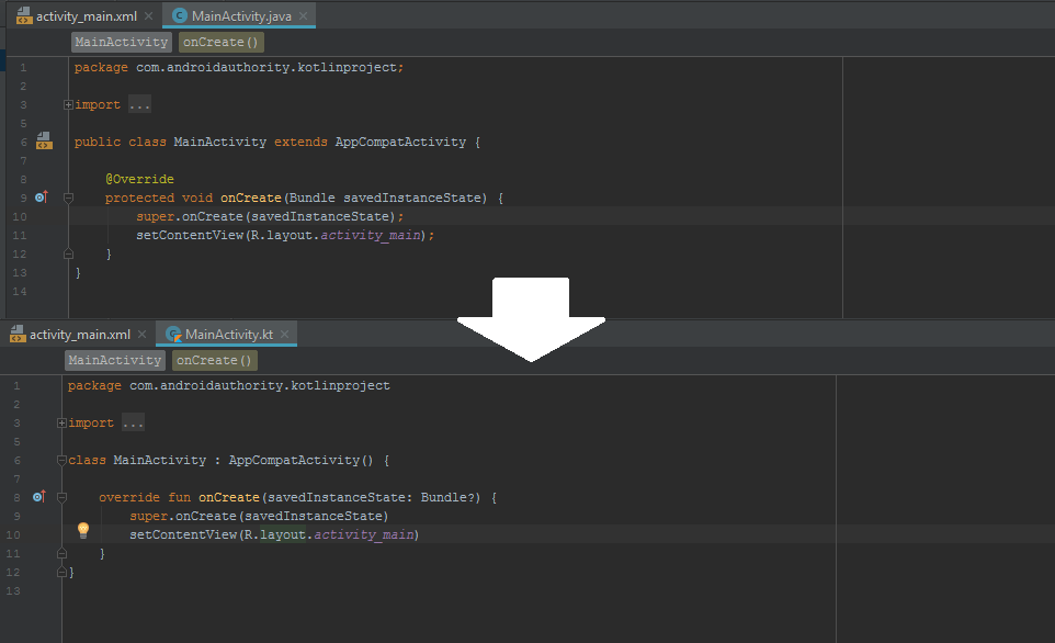 Android tutorial for beginners - Android vs Kotlin