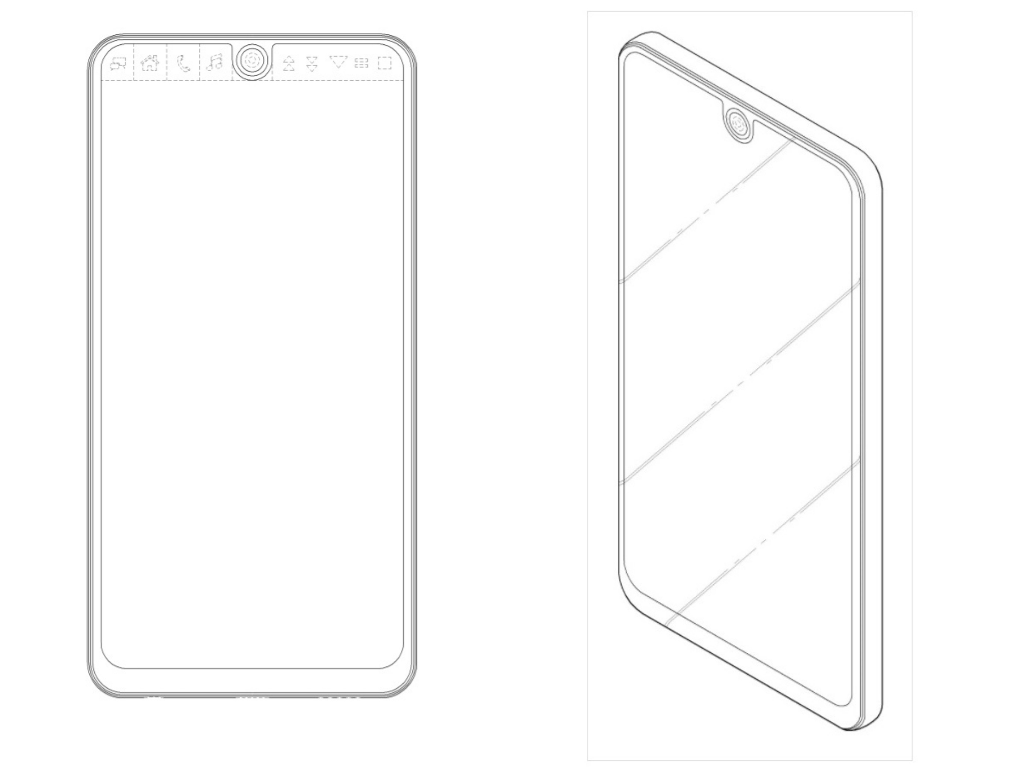 LG smartphone design patent with notch