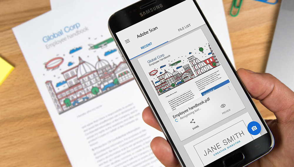Scan turns documents into editable files - Android