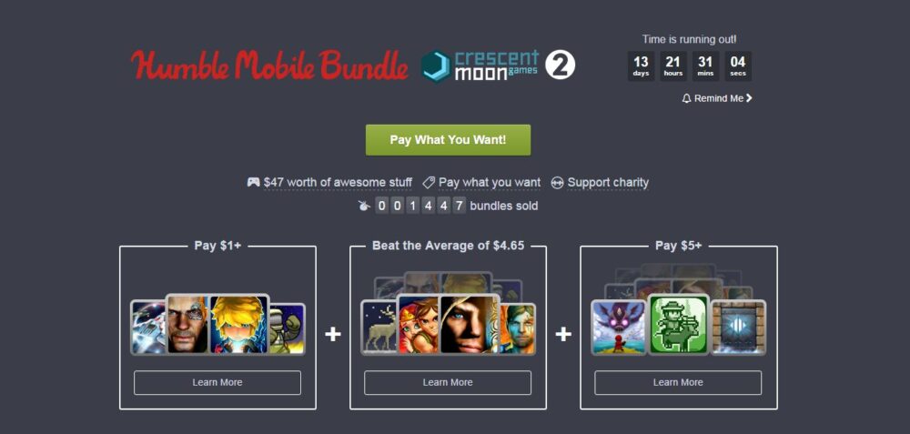 The latest Humble Mobile Bundle includes 11 games from Crescent Moon