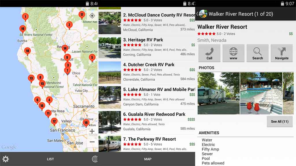 RV Parks and Campgrounds - Best road trip apps for android