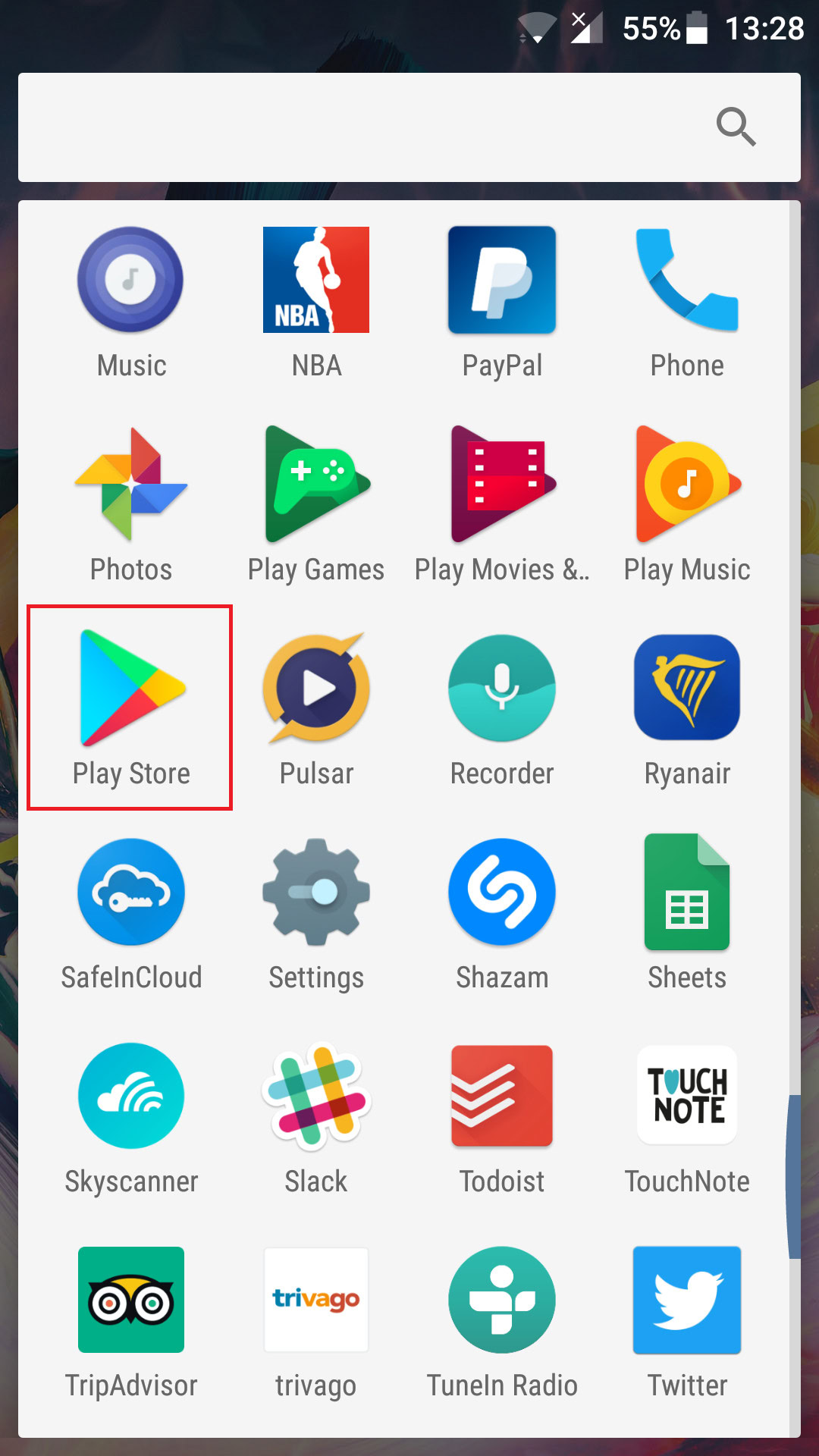 play store home screen