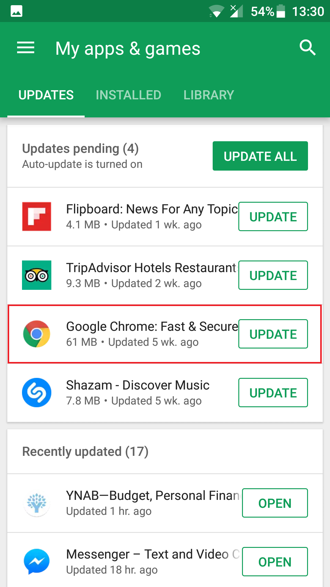 update apps in google chrome
