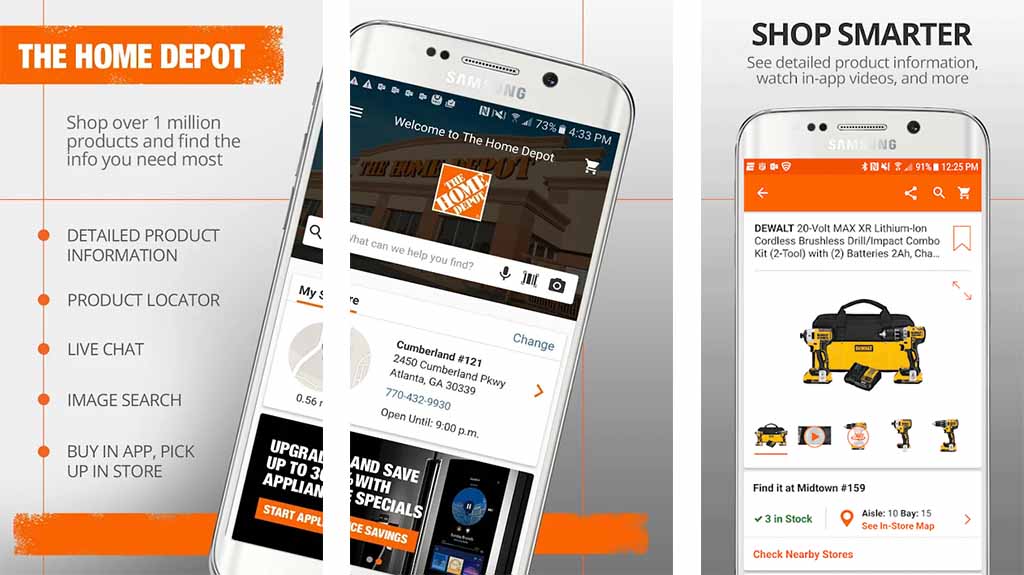 Home Depot is one of the best kitchen design apps for android
